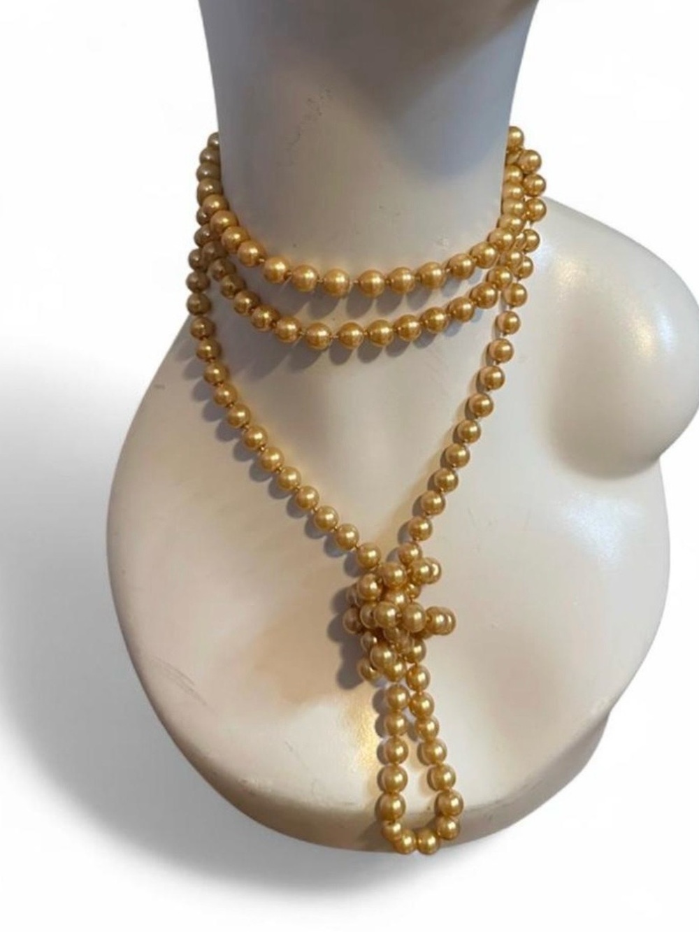 Vintage Faux Pearl Long Necklace 58” 8mm